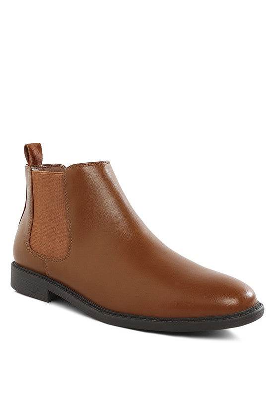 Fraser Men's Faux Leather Chelsea Boots - VacationGrabs