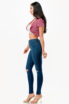 Sparkling Jacquard cropped shrug bolero with open front and cap sleeves