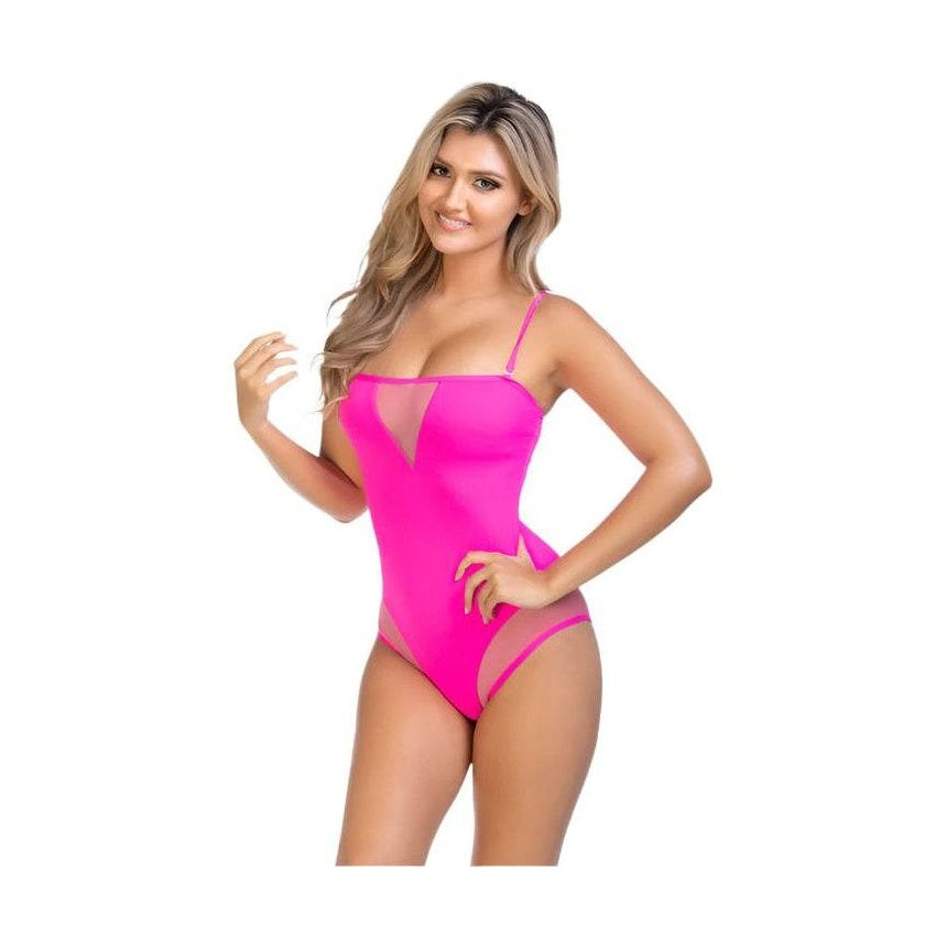 Mesh Neon Pink One Piece - VacationGrabs
