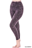 Women's Pants - Leggings Mineral Washed Wide Waistband Yoga Leggings