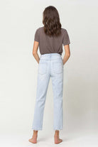 Women's JeansSuper High Rise Distressed Crop Straight Jeans - VacationGrabs