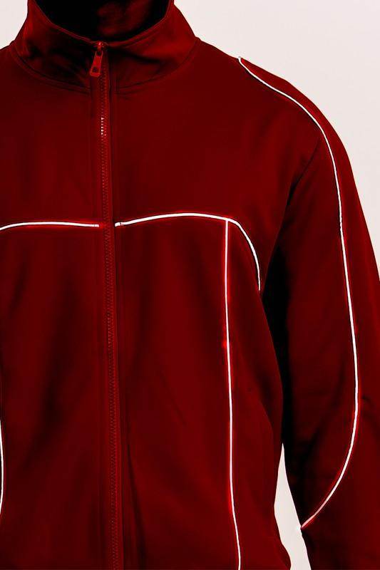 Mens Track Sets with Reflective Piping - VacationGrabs