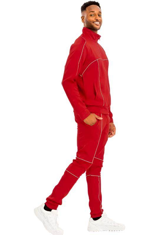 Mens Track Sets with Reflective Piping - VacationGrabs