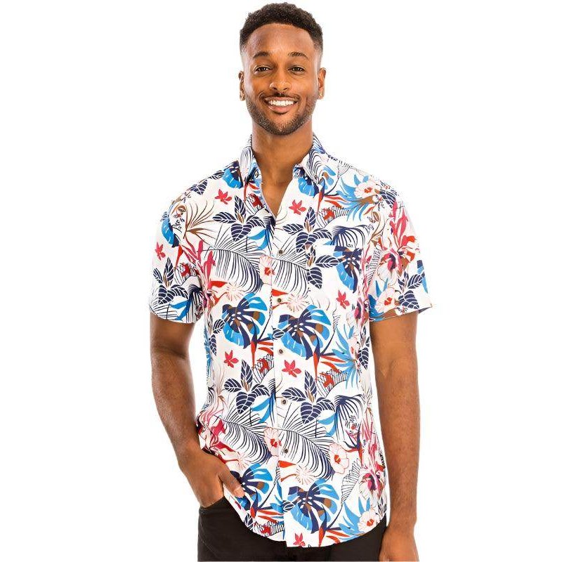 Summer Vibes Floral Print Hawaiian Shirt - VacationGrabs