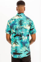 Bright Tropical Print Hawaiian Shirt - VacationGrabs