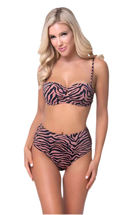 Zebra Print Underwire Bikini Set - VacationGrabs