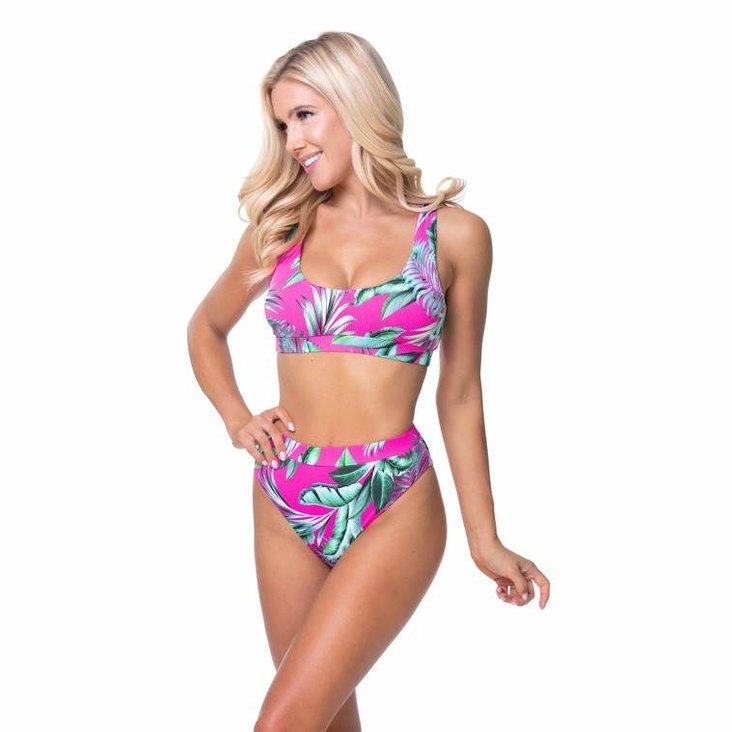 Ribbed Elastic Band Bikini Set - VacationGrabs