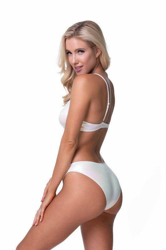 Metallic Scoop Top Bikini Set - VacationGrabs