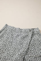 Leopard Denim Wrap Front Shorts