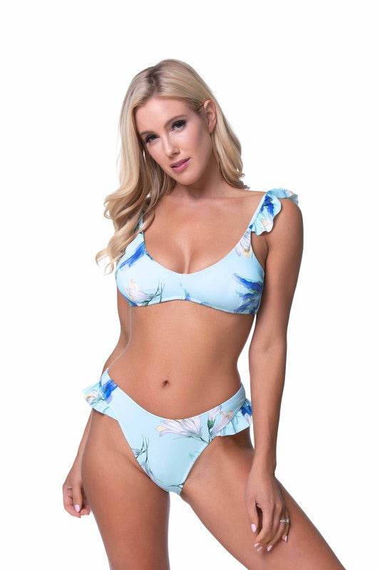 Floral Ruffled Bikini Set - VacationGrabs