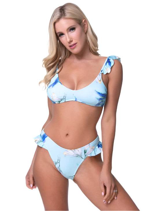 Floral Ruffled Bikini Set - VacationGrabs