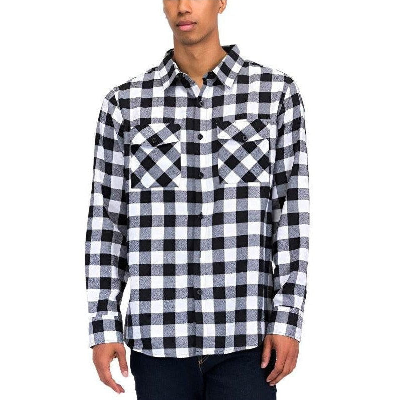 Mens Checkered Shirts Flannel Long Sleeve - VacationGrabs