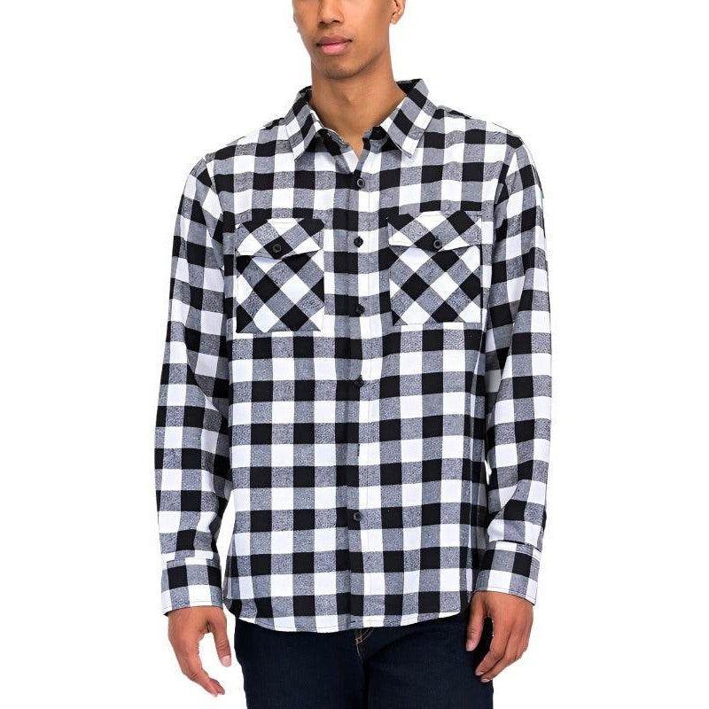 Mens Checkered Shirts Flannel Long Sleeve - VacationGrabs