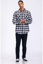 Men's Shirts Regular Fit Checker Plaid Flannel Long Sleeve