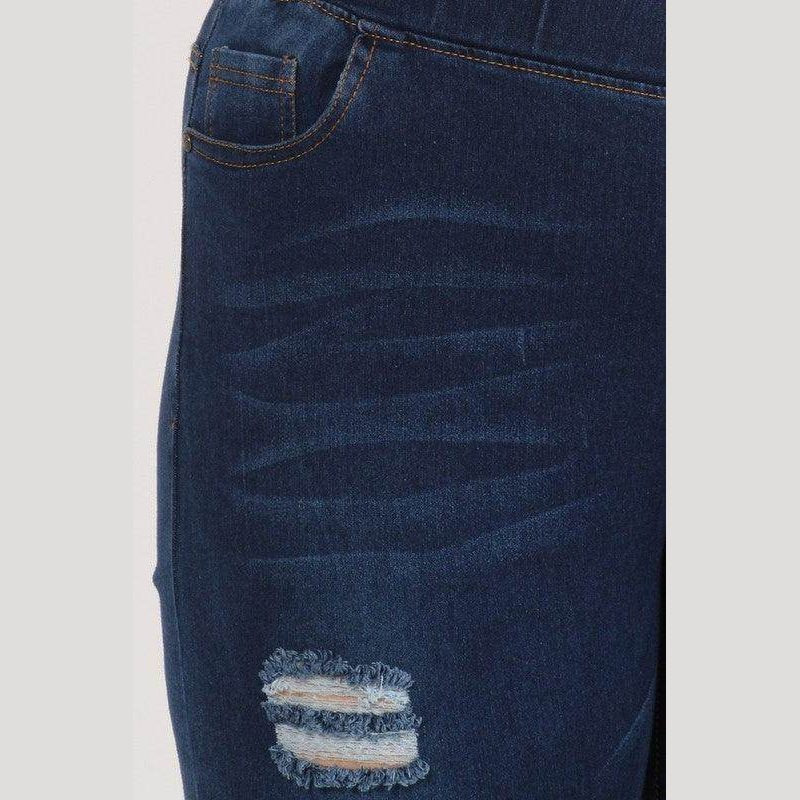 Plus Size High Waist Distressed Jeggings Pants - VacationGrabs
