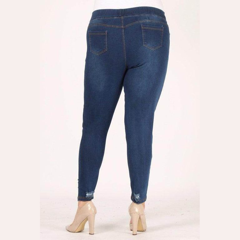 Plus Size High Waist Distressed Jeggings Pants - VacationGrabs