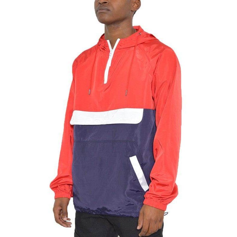 Color Block Jacket Pullover Windbreaker - VacationGrabs