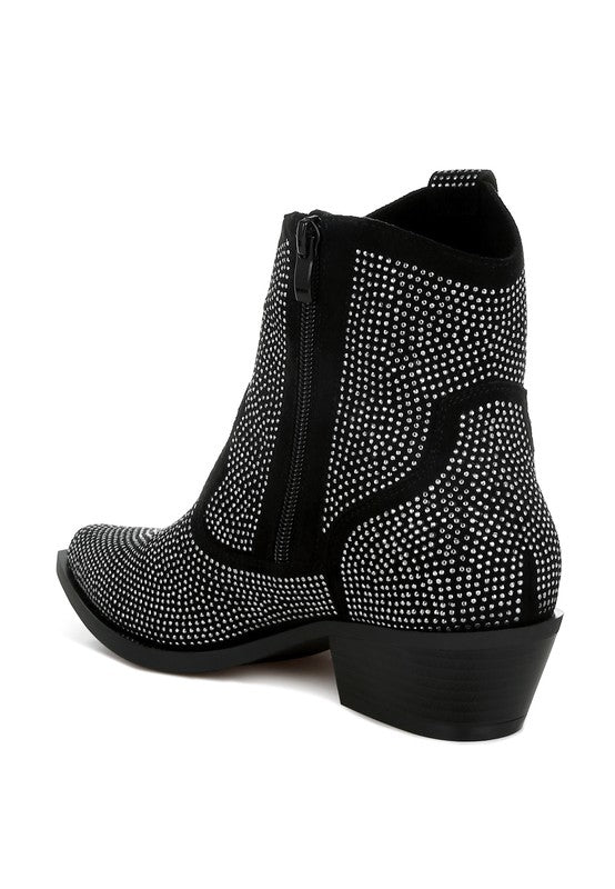 Women's Shoes - BootsCostello Rhinestones Embellished Cowboy Boots - VacationGrabs