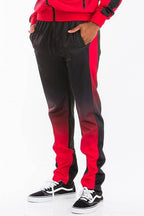 Men's Black/Red Full Zip Ombre Track Suit - VacationGrabs