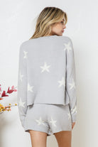 Women's Outfits & SetsSoft Long Sleeve Star Print Top and Short Set - VacationGrabs