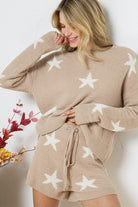 Women's Outfits & SetsSoft Long Sleeve Star Print Top and Short Set - VacationGrabs