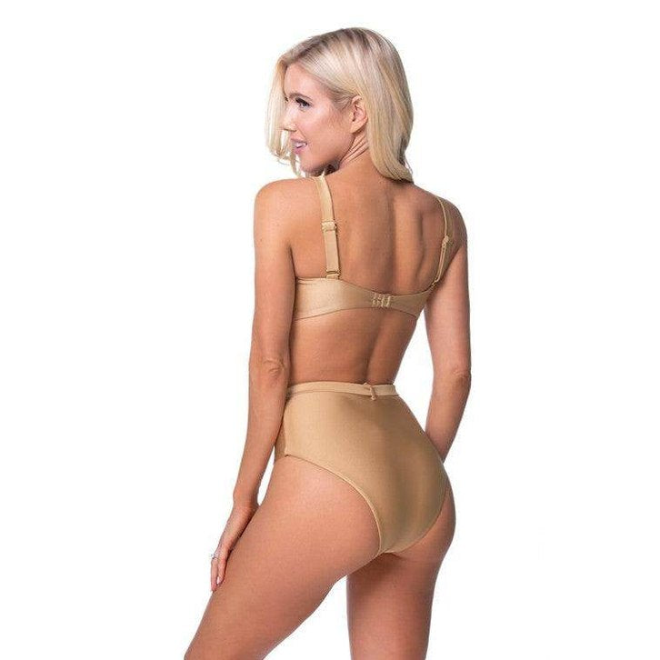 Gold High Waist Bikini Set - VacationGrabs