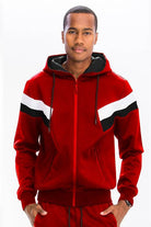 Chevron Stripe Full Zip Track Suit - VacationGrabs