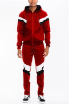 Chevron Stripe Full Zip Track Suit - VacationGrabs