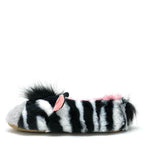 ZZ Zebra - Women's Fluffy Animal House Slippers - VacationGrabs