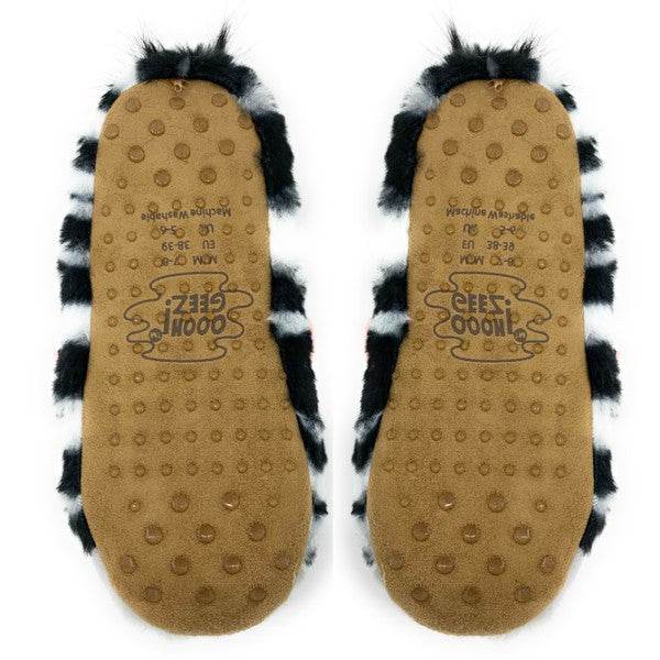 ZZ Zebra - Women's Fluffy Animal House Slippers - VacationGrabs