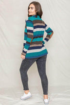Stripe Elbow Patch Cardigan - VacationGrabs