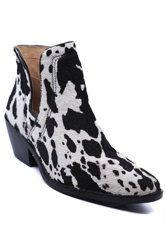 Women's Shoes - BootsWestern Cut Out Animal Hair Booties - VacationGrabs