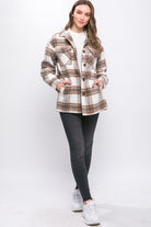 Women's Coats & JacketsPlaid Button Up Jacket with Sherpa Lining - VacationGrabs