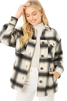 Women's Coats & JacketsPlaid Button Up Jacket with Sherpa Lining - VacationGrabs