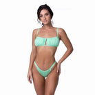Solid Cute Bandeau Bikini Set - VacationGrabs