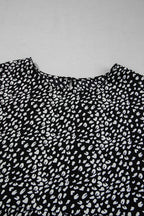 Plus Size Leopard Ruffle Tiered Keyhole Blouse