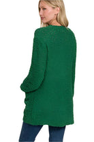 Women's Sweaters - CardigansPuff Sleeve Popcorn Cardigan With Pockets - VacationGrabs