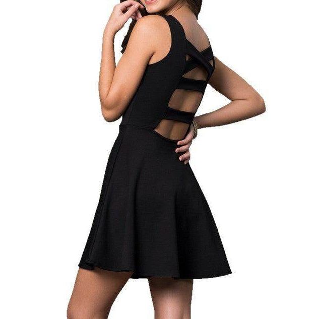 Juniors Sleeveless Dress With Cut Out Back - VacationGrabs