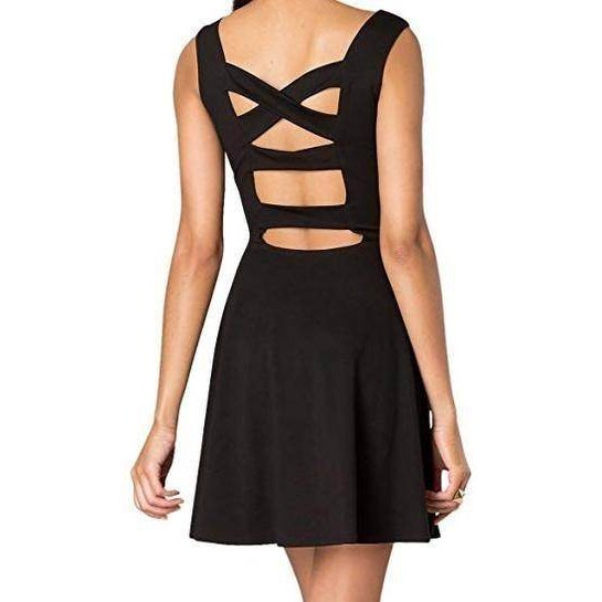 Juniors Sleeveless Dress With Cut Out Back - VacationGrabs