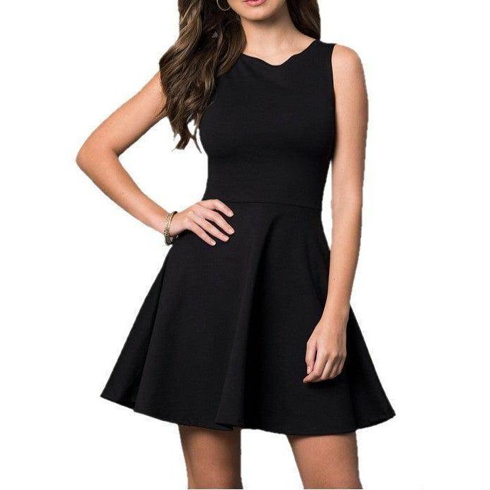 Juniors Sleeveless Dress With Cut Out Back - VacationGrabs
