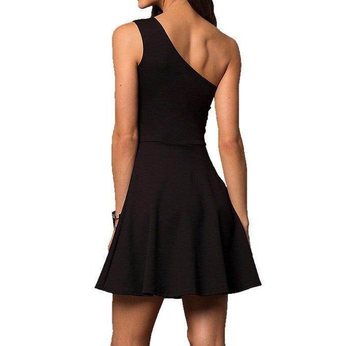 Juniors One Shoulder Dress With Teardrop Cutout - VacationGrabs