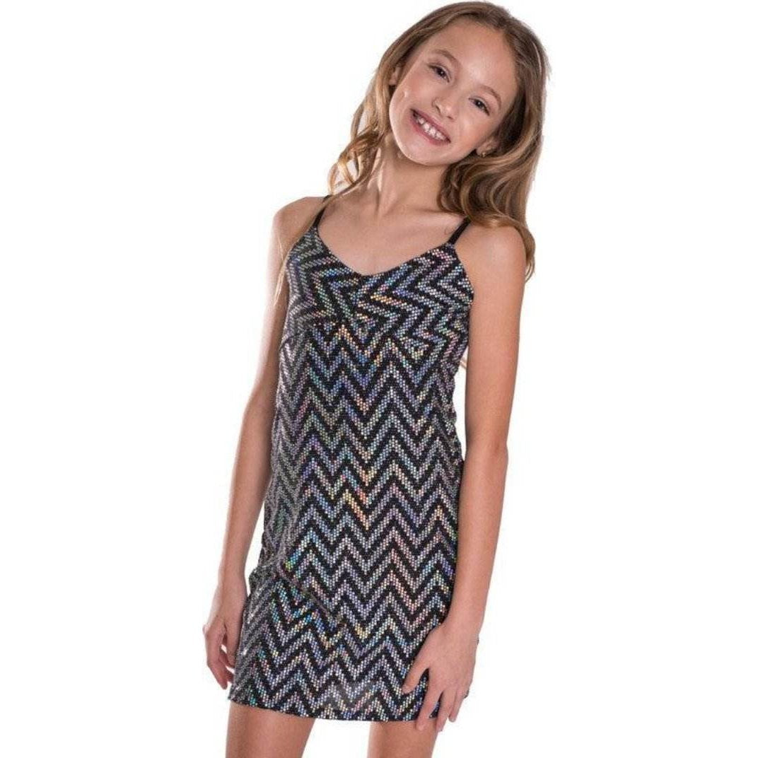 Juniors Sparkle Stripe Dress - VacationGrabs