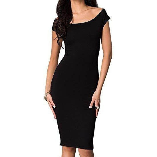 Off The Shoulder Long Back Dress With X Back - VacationGrabs