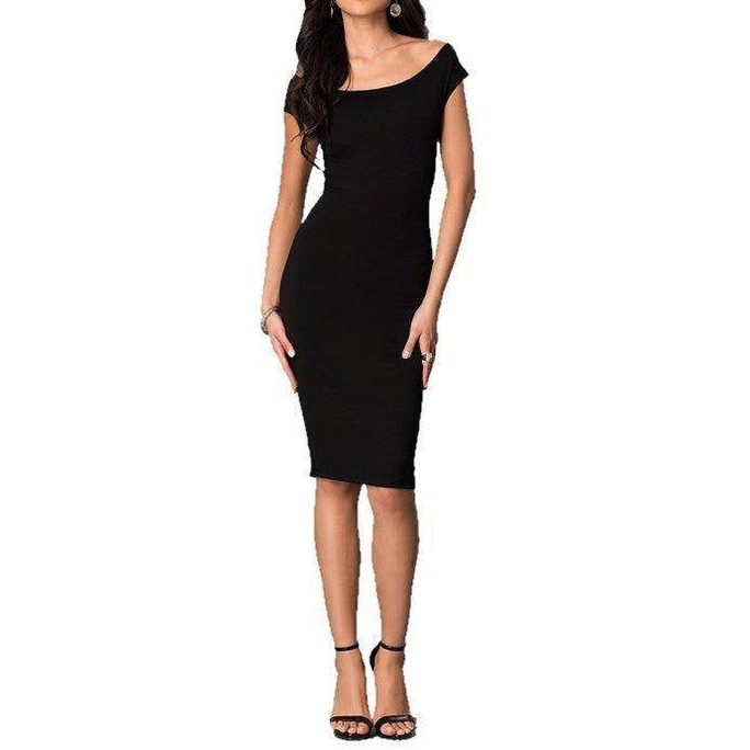 Off The Shoulder Long Back Dress With X Back - VacationGrabs