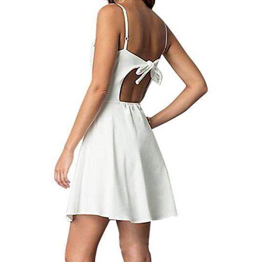 Juniors Tie Back Flare Dress - VacationGrabs