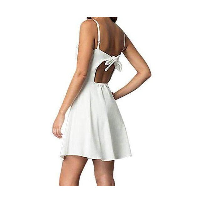Juniors Tie Back Flare Dress - VacationGrabs