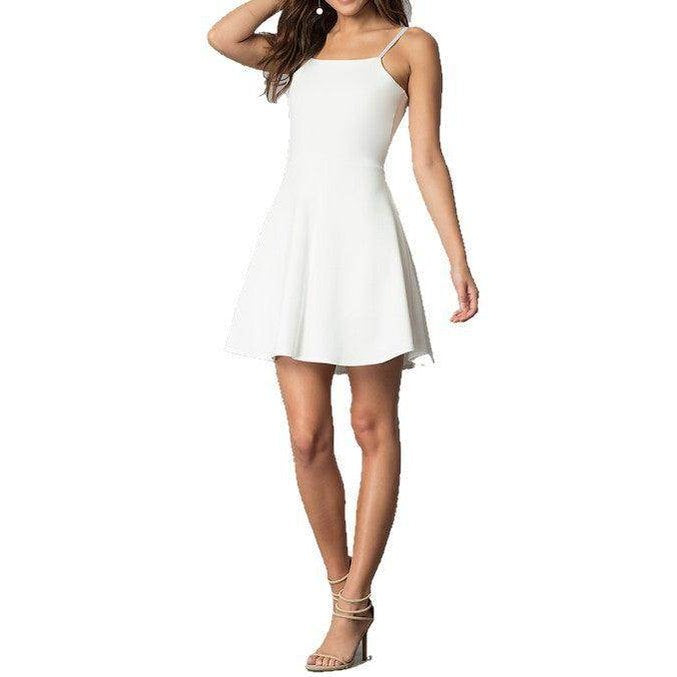 Juniors Tie Back Flare Dress - VacationGrabs