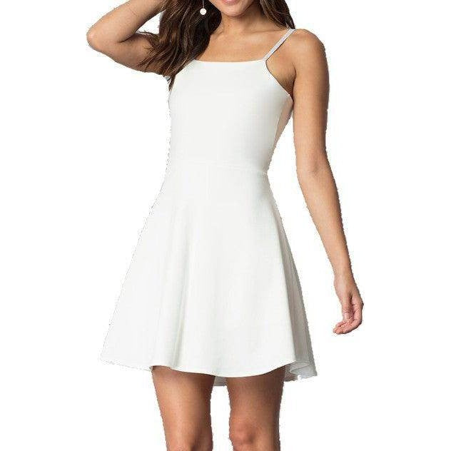 Juniors Tie Back Flare Dress - VacationGrabs