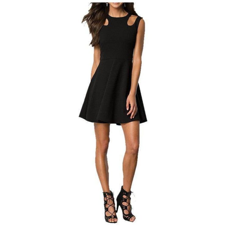 Juniors Sleeveless Dress With Cut Outs - VacationGrabs