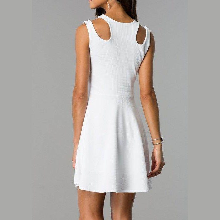 Juniors Sleeveless Dress With Cut Outs - VacationGrabs